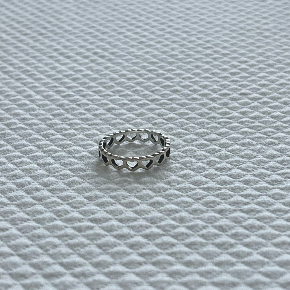 James Avery Tiny Hearts Band Sterling Silver Ring - Picture 3 of 5